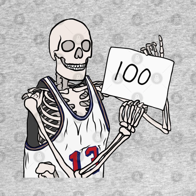 Skeleton Wilt Chamberlain 100 Points by rattraptees